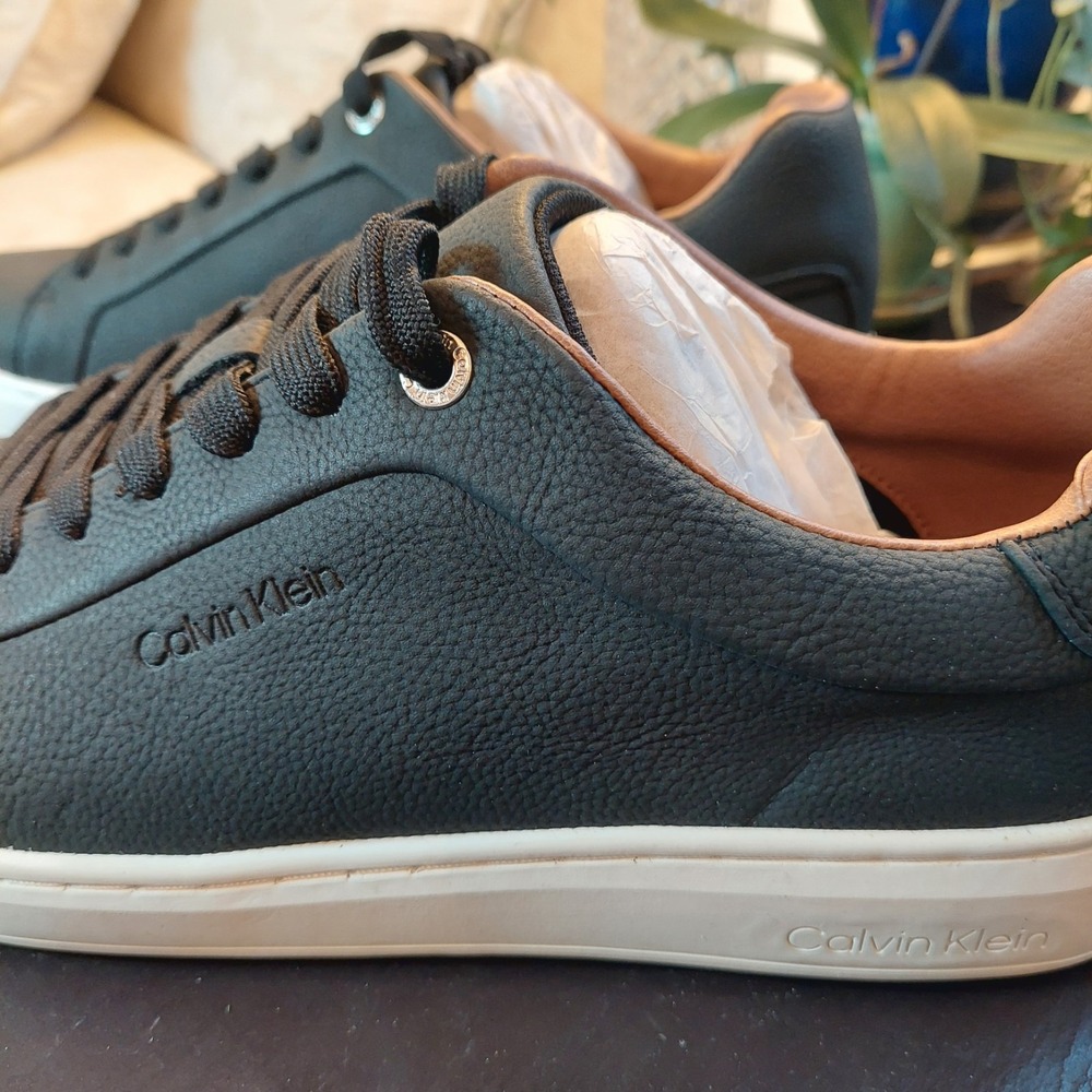 Calvin Klein Men's Wivlo Athletic Sneaker Black White & Tan Size 11.5M $109 NEW! - Picture 6 of 12